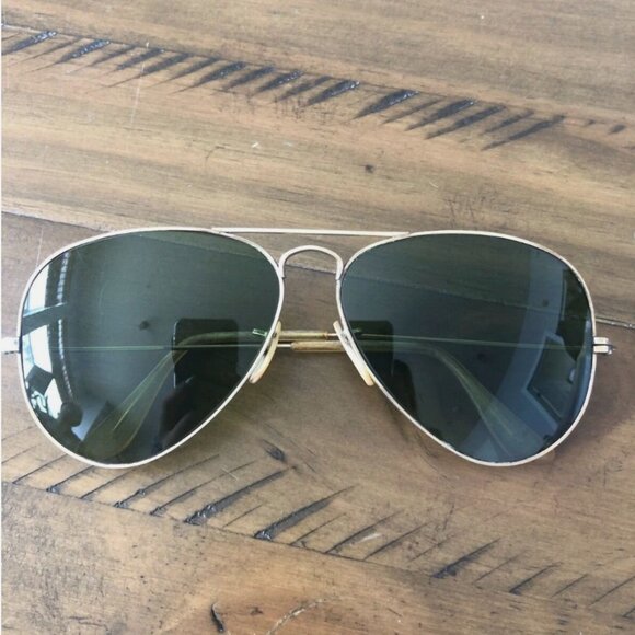 Vintage Gold B&L 1/10 12K GF Ray Ban Aviator Glasses - Picture 1 of 15